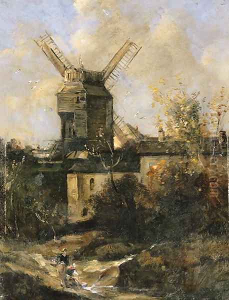 The Moulin de la Galette, Montmartre, 1861 Oil Painting by Antoine Vollon