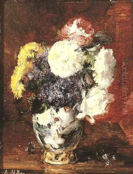 Vase de fleurs Oil Painting by Antoine Vollon