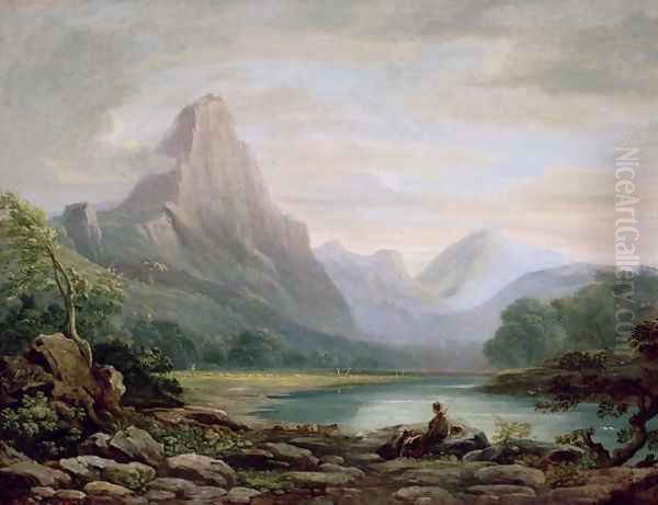 A Welsh Valley, 1819 Oil Painting by John Varley