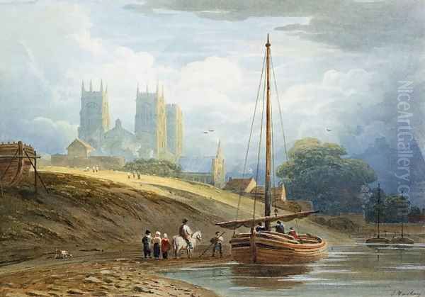 York Minster from near the Ship Builders Oil Painting by John Varley