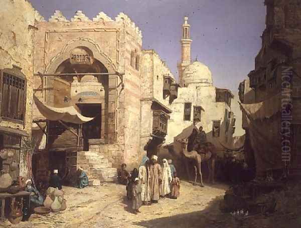 Street in Cairo Oil Painting by John Varley