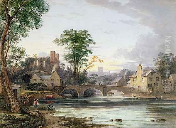 Brecon Castle Oil Painting by John Varley