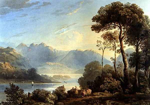 View from Grange Bridge, Borrowdale Oil Painting by John Varley