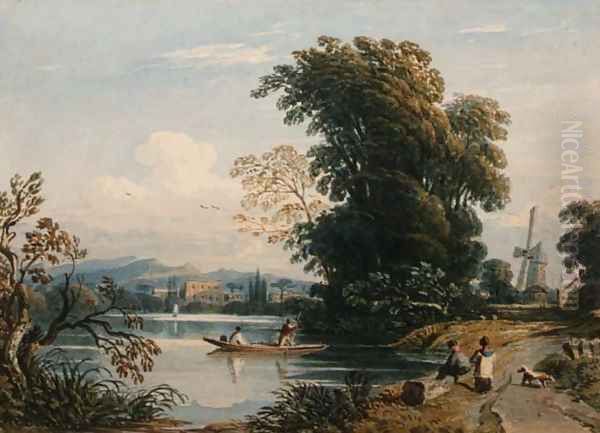 River Scene Oil Painting by John Varley