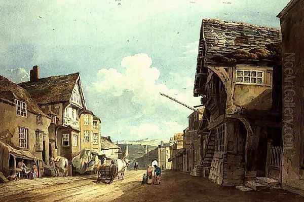 Looking down the High Street, Conway Oil Painting by John Varley