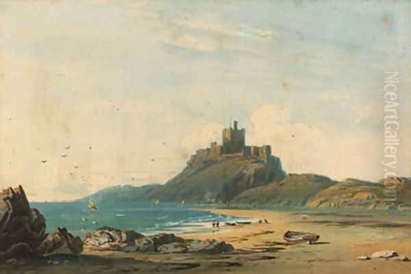 Bamburgh Castle Oil Painting by John Varley