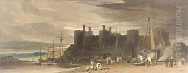 Conway Castle, Caernarvonshire, Wales Oil Painting by John Varley