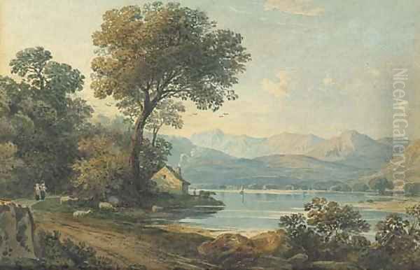 Near Dolgelly, North Wales Oil Painting by John Varley