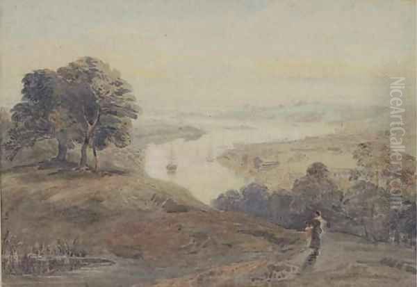 On the Wye Oil Painting by John Varley