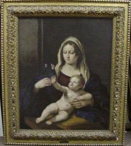 Madonna And Child With Flowers Oil Painting by Cesare Gennari