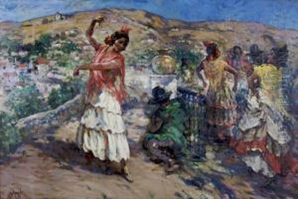 Andalusia Oil Painting by Lillian M. Genth