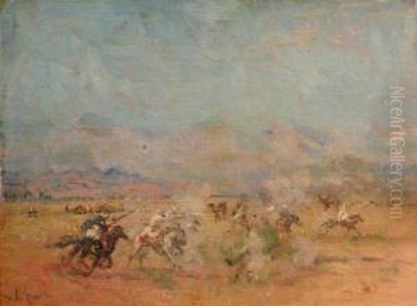 Desert - Biskra Oil Painting by Lillian M. Genth