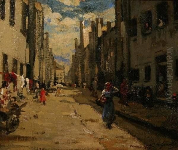 Street In Chioggia, Italy Oil Painting by Lillian M. Genth