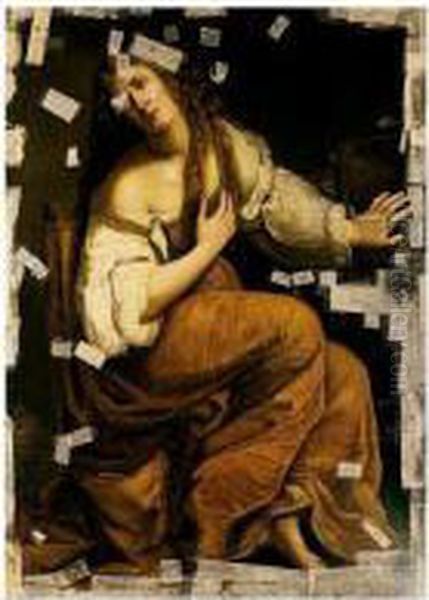 The Conversion Of The Magdalene Oil Painting by Artemisia Gentileschi