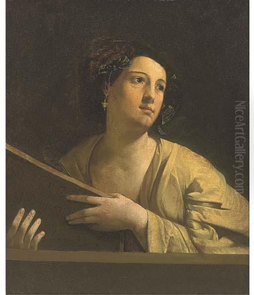 A Sybil Oil Painting by Orazio Gentileschi