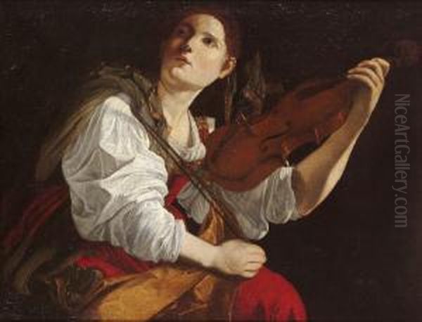 Szent Cecilia Oil Painting by Orazio Gentileschi