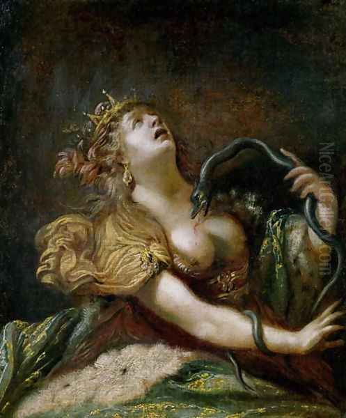 Cleopatra Committing Suicide Oil Painting by Claude Vignon