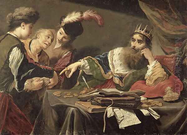 Croesus Receiving a Tribute from a Lydian Peasant, 1629 Oil Painting by Claude Vignon