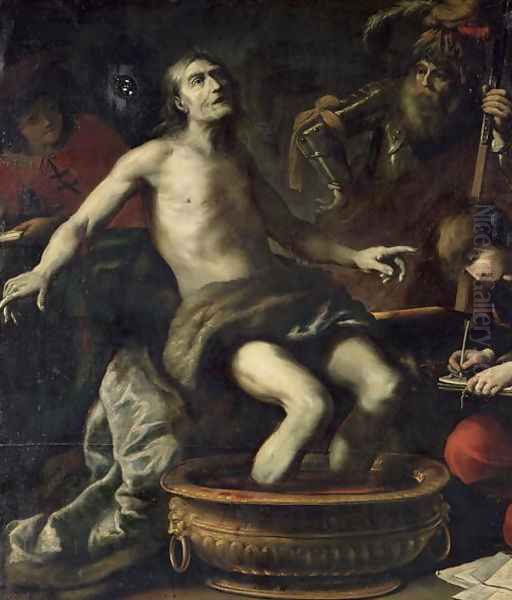 The Death of Seneca, 1633 Oil Painting by Claude Vignon