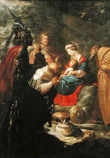 The Adoration of the Magi, c.1619 Oil Painting by Claude Vignon