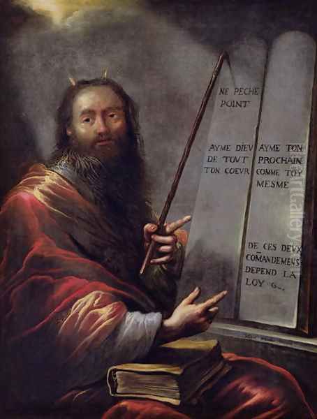 Moses and the Tablets of the Law 2 Oil Painting by Claude Vignon