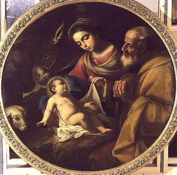 Holy Family Oil Painting by Andrea Vaccaro