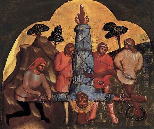 Crucifixion of Peter c 1370 Oil Painting by Lorenzo Veneziano