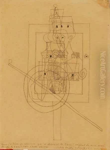 Drawing Montage with Self-portrait 1937 Oil Painting by Lajos Vajda