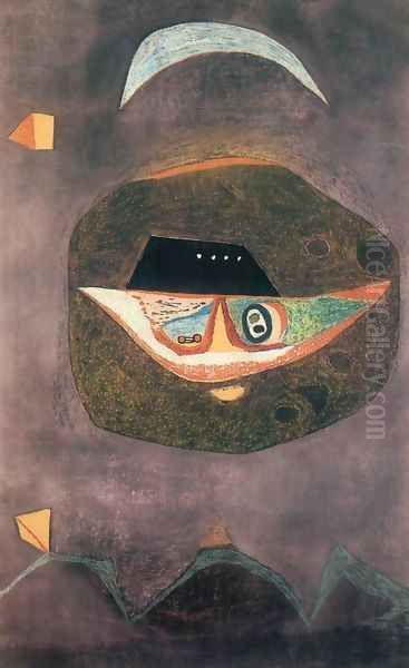 Mask with Moon 1938 Oil Painting by Lajos Vajda