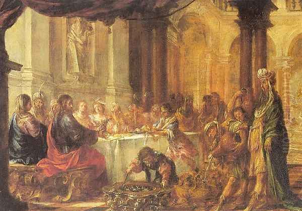 The Marriage at Cana 1660 Oil Painting by Juan De Valdes Leal