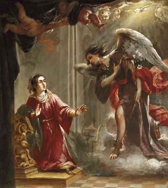 The Annunciation Oil Painting by Juan De Valdes Leal