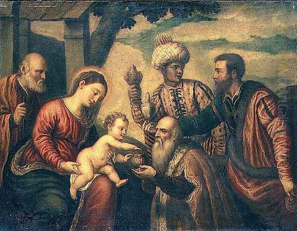 Adoration of the Kings Oil Painting by Bonifacio Veronese (Pitati)