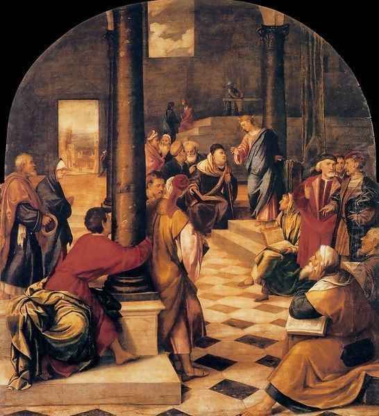 Christ among the Doctors Oil Painting by Bonifacio Veronese (Pitati)