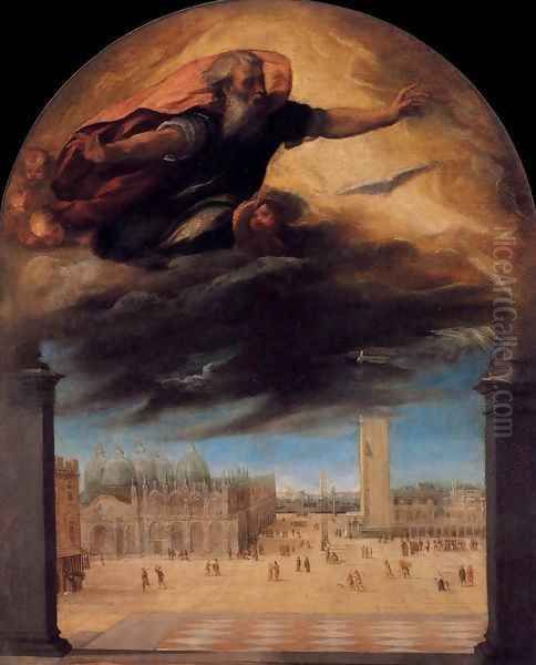 God the Father over the Piazza San Marco Oil Painting by Bonifacio Veronese (Pitati)