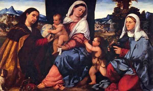 Sacra Conversazione Oil Painting by Bonifacio Veronese (Pitati)