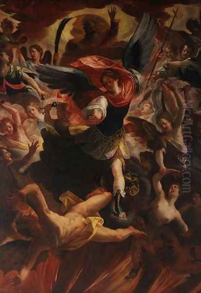 The Archangel Michael Vanquishing the Devil Oil Painting by Antonio Maria Viani