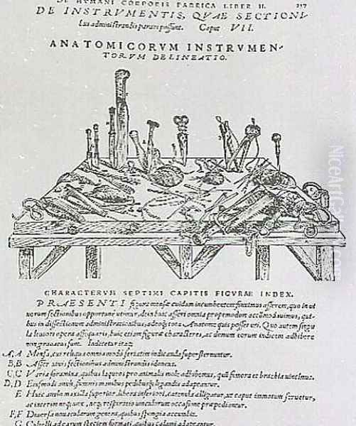 Instruments for Dissections Oil Painting by Andreas Vesalius