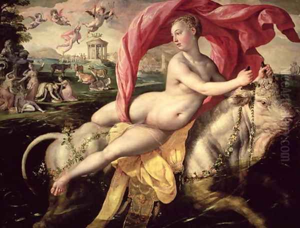 The Rape of Europa, c.1590 Oil Painting by Maarten de Vos