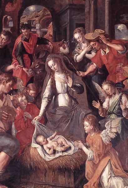 Scene from the Life of the Virgin c. 1600 Oil Painting by Maarten de Vos