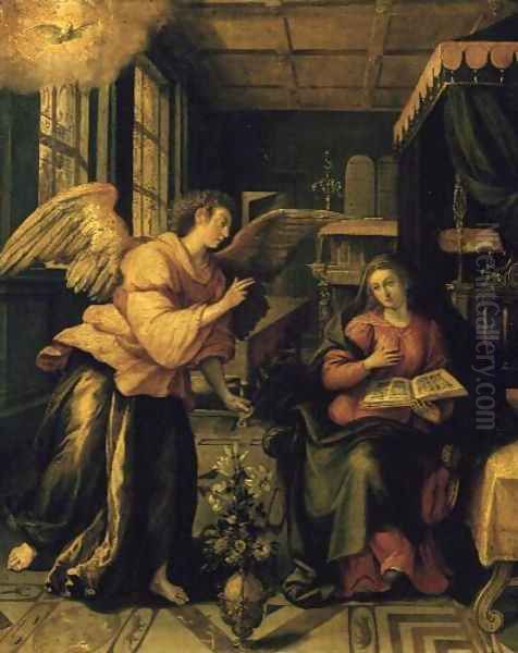 Annunciation Oil Painting by Maarten de Vos