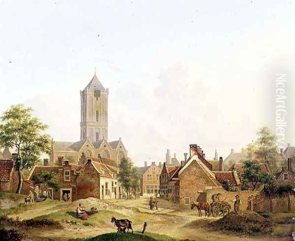 The Church of St. Jacobi, Utrecht Oil Painting by Jan Hendrik Verheyen