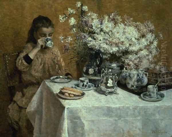 Afternoon Tea Oil Painting by Isidore Verheyden