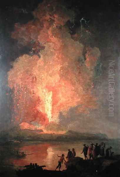 Mount Vesuvius Erupting Oil Painting by Pierre-Jacques Volaire