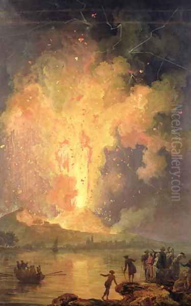 The Eruption of Mount Vesuvius in 1779, 1779-1802 Oil Painting by Pierre-Jacques Volaire