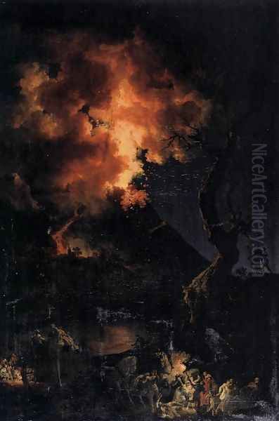 The Eruption of the Vesuvius 1767 Oil Painting by Pierre-Jacques Volaire