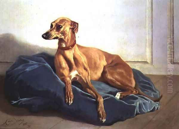 Study of a Hound, 1860 Oil Painting by Charles Verlat