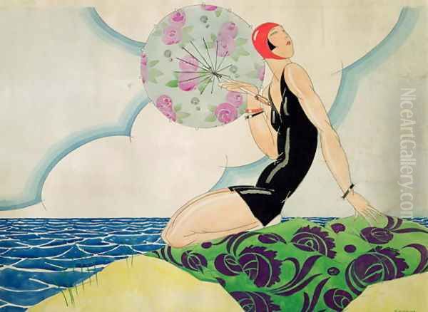 Bather, c.1925 Oil Painting by Rene Vincent