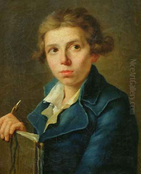 Portrait of Jacques-Louis David 1748-1825 as a Youth Oil Painting by Joseph-Marie Vien