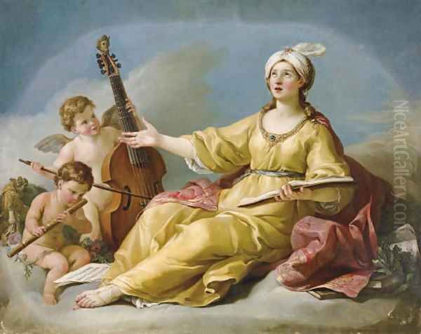 The Muse of Music Oil Painting by Joseph-Marie Vien