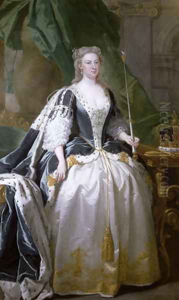 Queen Caroline, born Caroline of Ansbach (1683-1737) Oil Painting by John Vanderbank